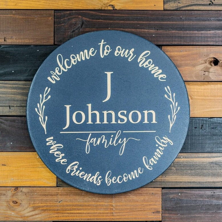 Custom Family Round Wood Sign, Bonds of Kinship Home Decor