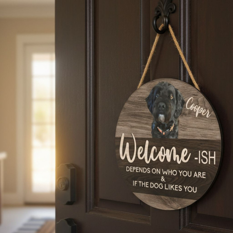 Cherished First Greet Woodland Animal Round Wood Sign