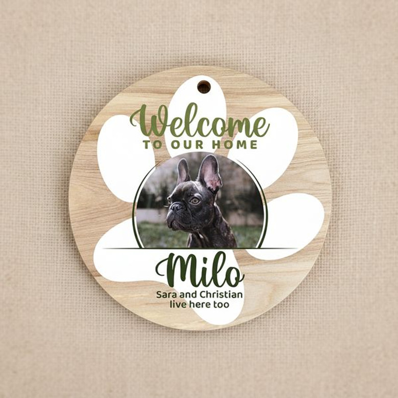 Heartfelt Custom Animal Round Wood Sign for Your Pet