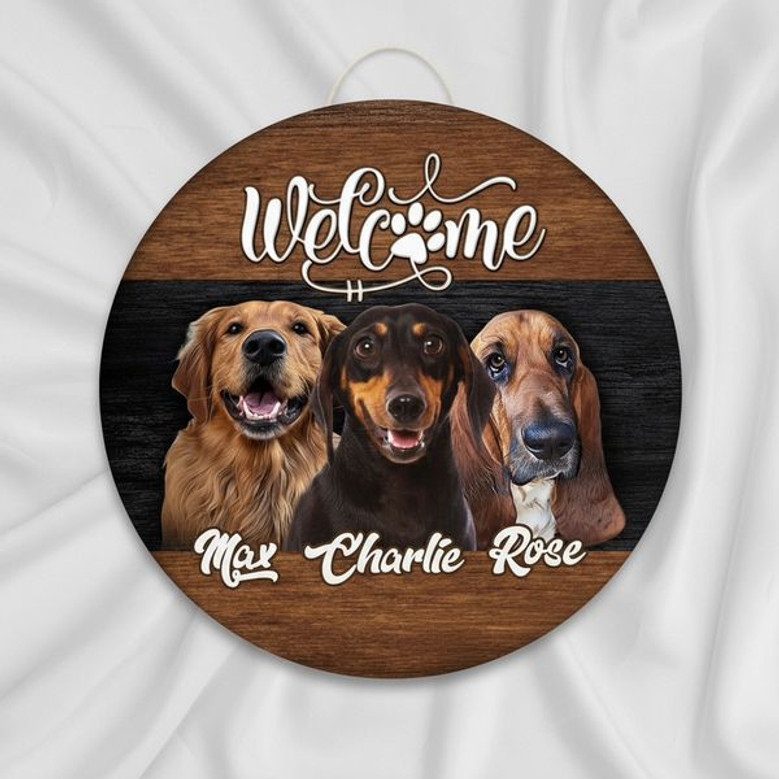 Home is Where the Pets Are Custom Animal Round Wood Sign