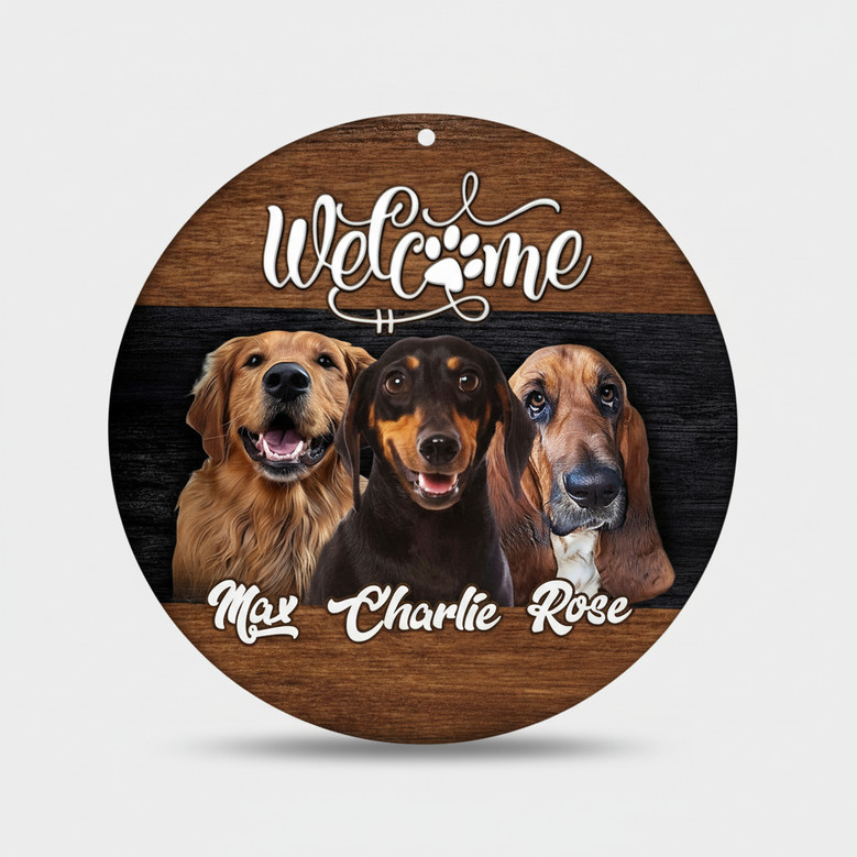 Home is Where the Pets Are Custom Animal Round Wood Sign