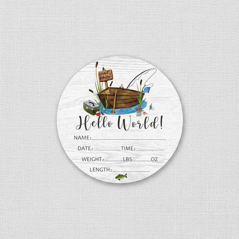 Our Greatest Catch Fishing Theme Nursery Round Wood Sign
