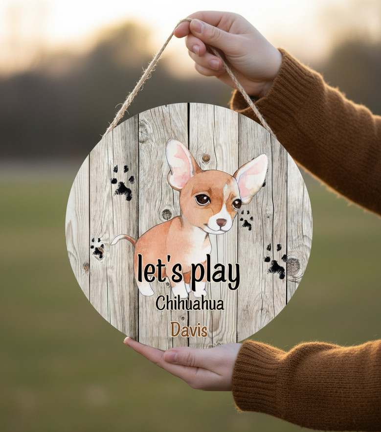 Pet Love Unique Animal Round Wood Sign Welcome Decor
