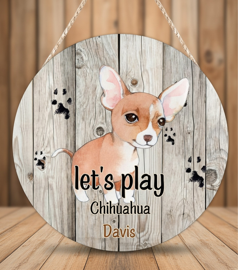 Pet Love Unique Animal Round Wood Sign Welcome Decor