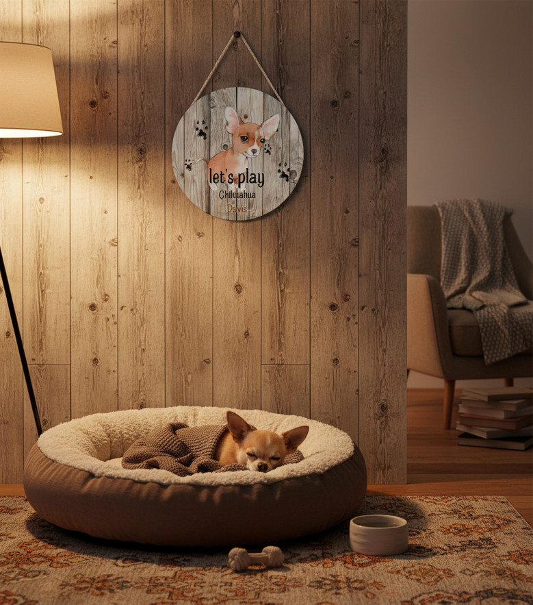 Pet Love Unique Animal Round Wood Sign Welcome Decor