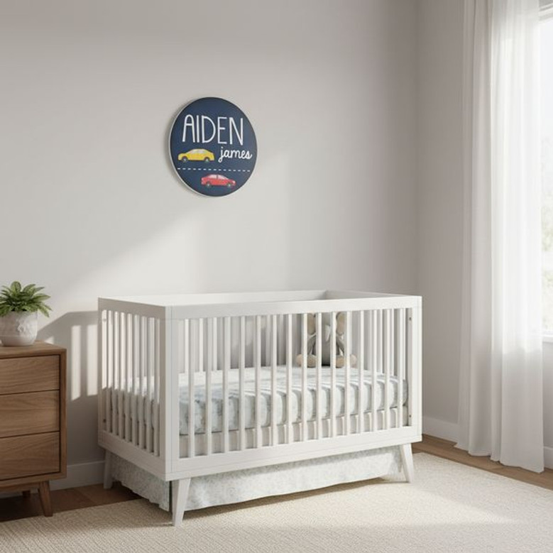 Rev Up the Fun with a Car Theme Nursery Round Wood Sign