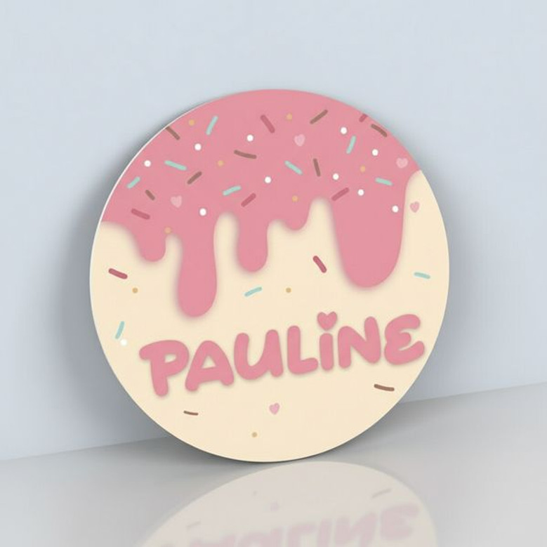 Sweet Sprinkles Donut Themed Nursery Round Wood Sign for Girls