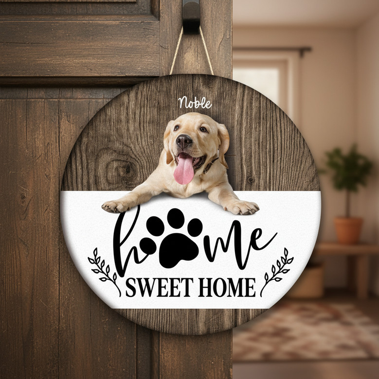 Where Love and Paws Meet Custom Animal Round Wood Sign