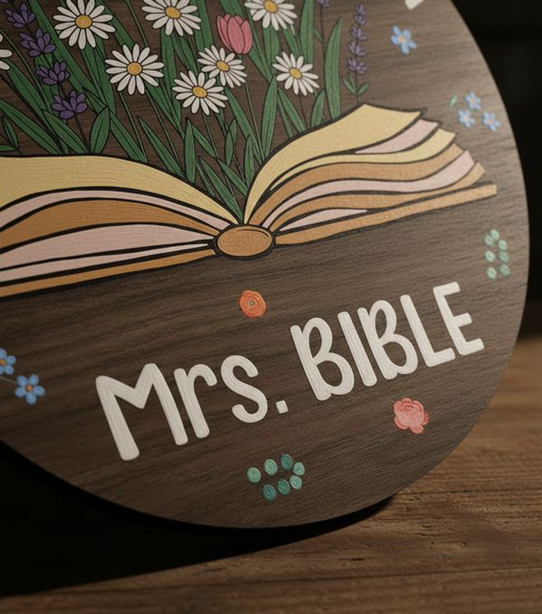 Celebrate the Joy of Learning Teacher Round Wood Sign