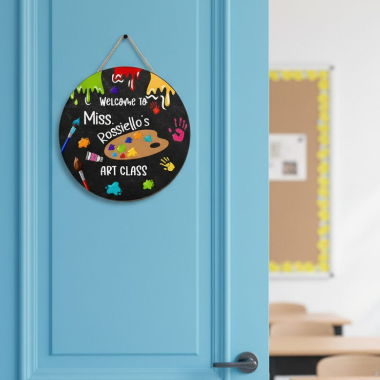 Heartfelt Teacher Gift Custom Round Wood Sign