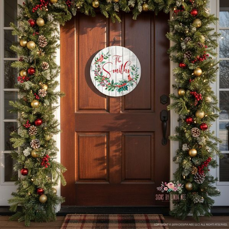 Legacy of Love Personalized Christmas Round Wood Sign Gift