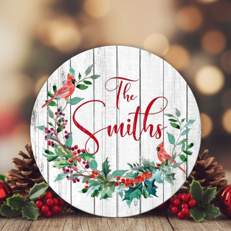Legacy of Love Personalized Christmas Round Wood Sign Gift