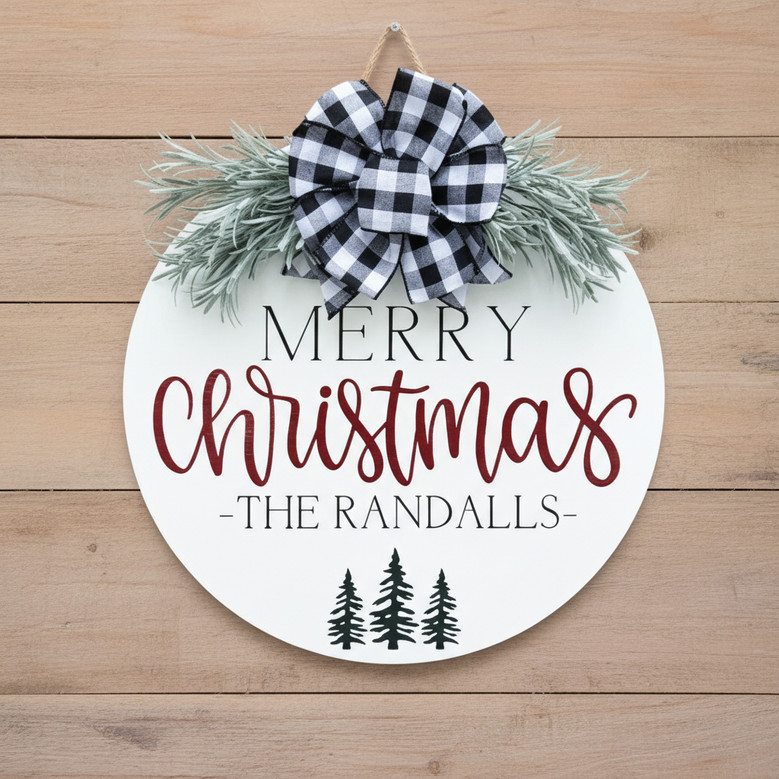 Warm Your Welcome Christmas Round Wood Sign Decor