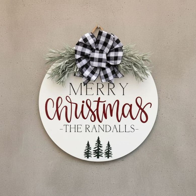 Warm Your Welcome Christmas Round Wood Sign Decor