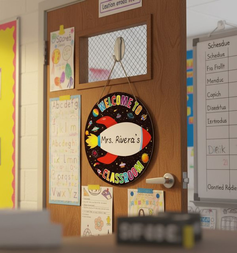 Where Every Child Belongs Custom Teacher Round Wood Sign