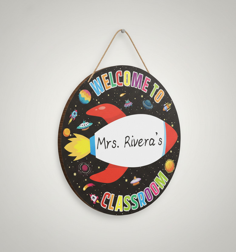 Where Every Child Belongs Custom Teacher Round Wood Sign