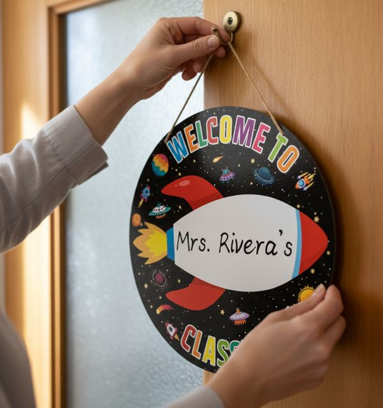 Where Every Child Belongs Custom Teacher Round Wood Sign