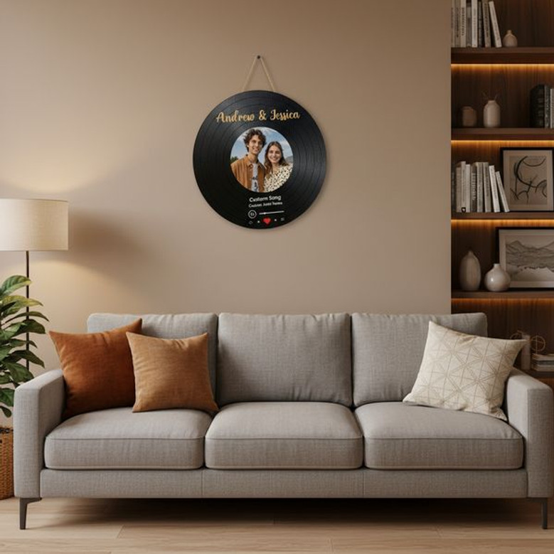 Custom Song Lyrics Wedding Round Wood Sign Unique Newlywed Gift