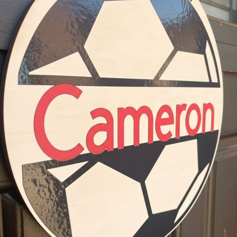 Goal Personalized Soccer Team Sport Round Wood Sign Decor