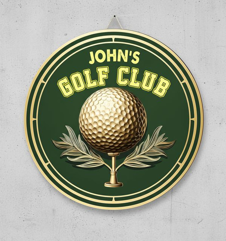 Golf Lovers Personalized Plaque Sport Round Wood Sign Gift