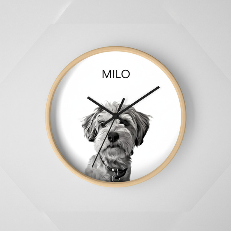 Forever Friends - Custom Pet Portrait Personalized Wall Clock