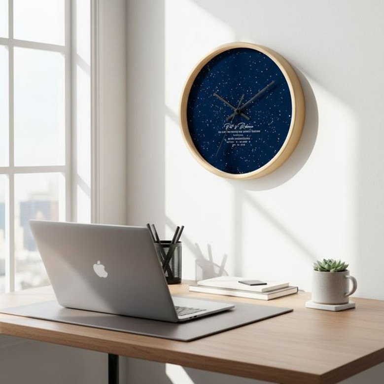 Capture Your Special Night - Personalized Star Map Wall Clock