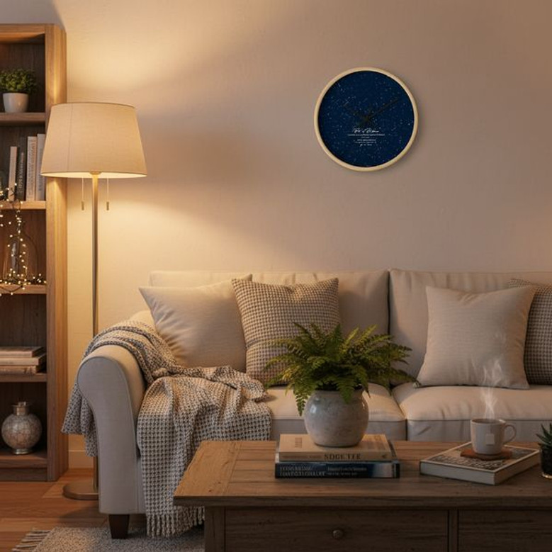 Capture Your Special Night - Personalized Star Map Wall Clock