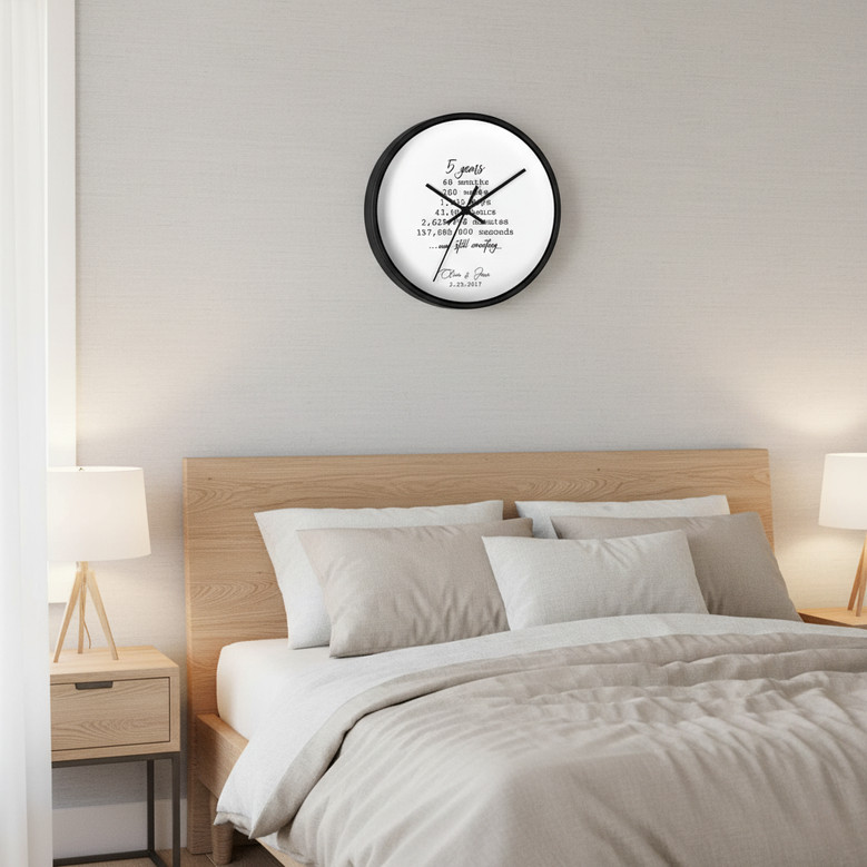 Cherished Years Together - Personalized Wall Clock Anniversary