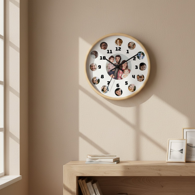 Every Second a Memory - Photo Collage Personalized Wall Clock