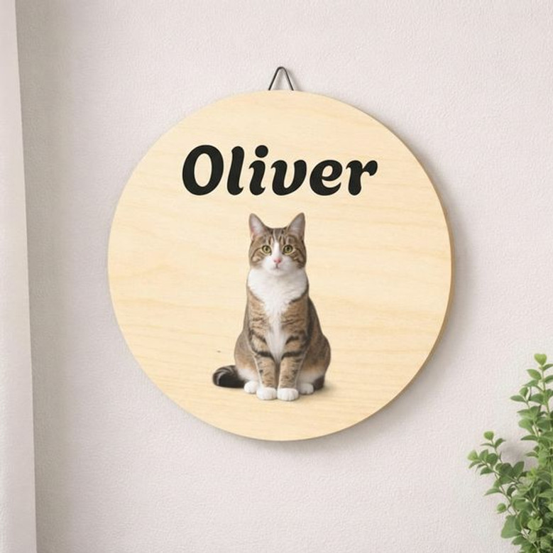 Honoring Your Feline Friend Animal Round Wood Sign