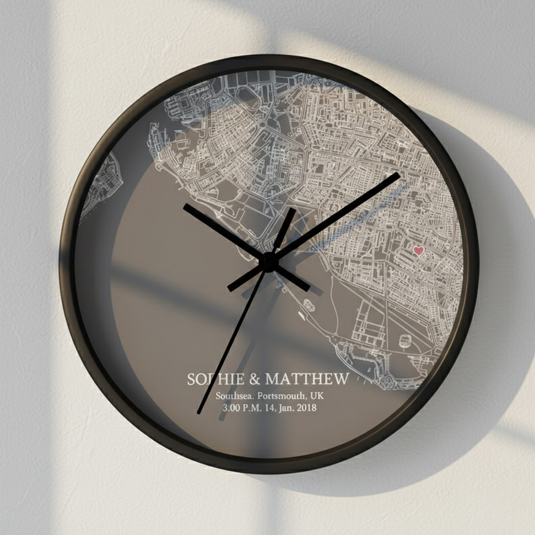 Map Your Love Story - Personalized Wall Clock Anniversary Gift