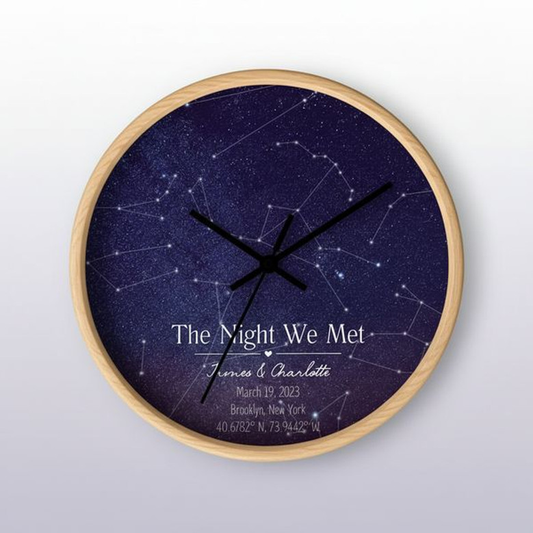 Night We Met Star Map Anniversary Personalized Wall Clock