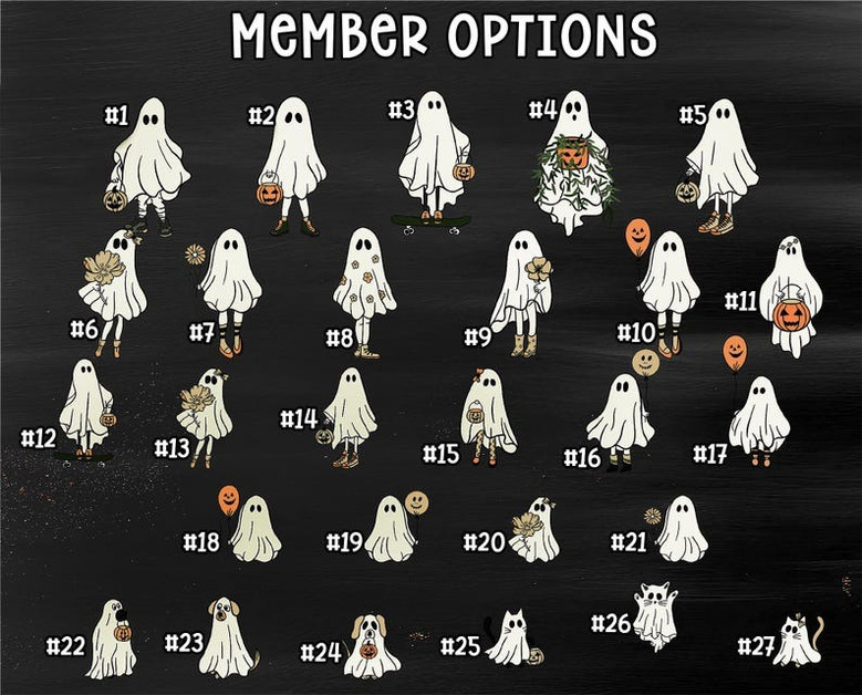 Spooky Ghost Family Custom Halloween Round Wood Sign