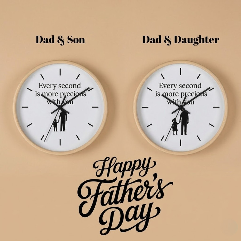 A Father�s Love - Personalized Wall Clock for Dad & Kids