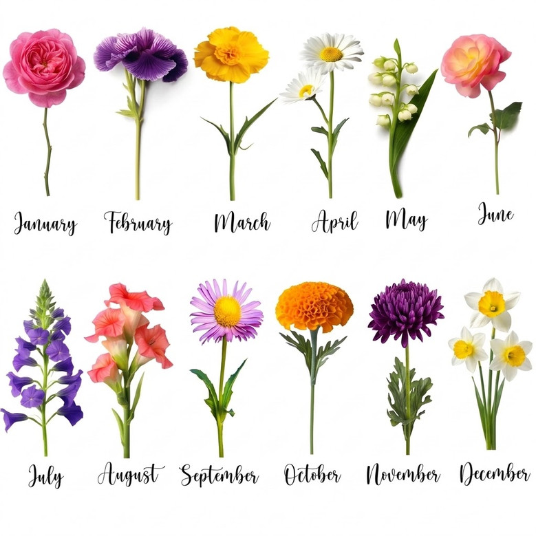 Grandma�s Birth Flower Garden - A Personalized Wall Clock Gift