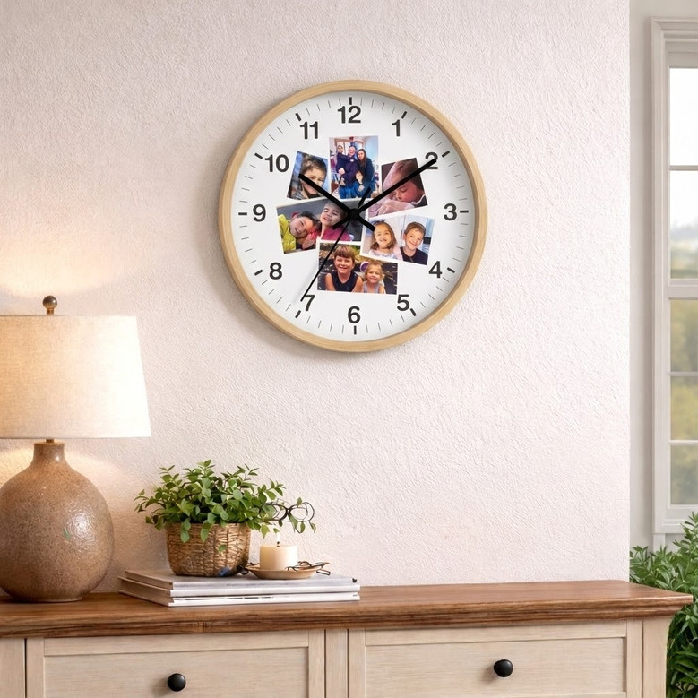 Cherished Memories Photo Collage Personalized Wall Clock