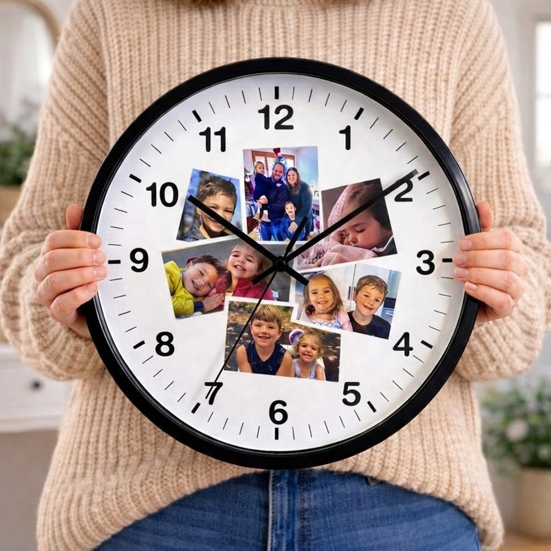 Cherished Memories Photo Collage Personalized Wall Clock