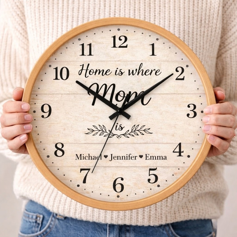 Keeping Time with Mom - A Heartfelt Personalized Wall Clock Gift