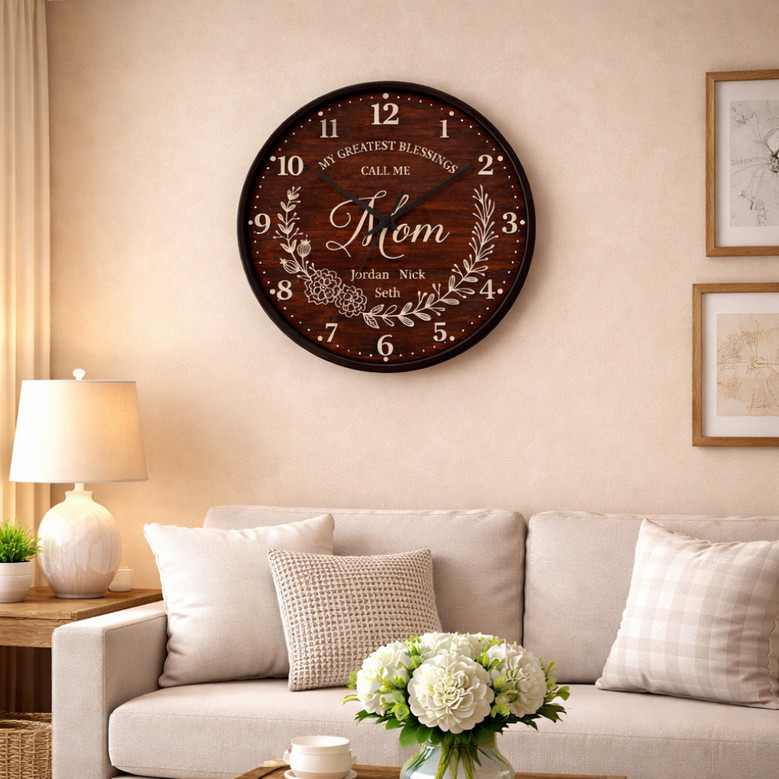 Mom's Greatest Blessings - Unique Personalized Wall Clock