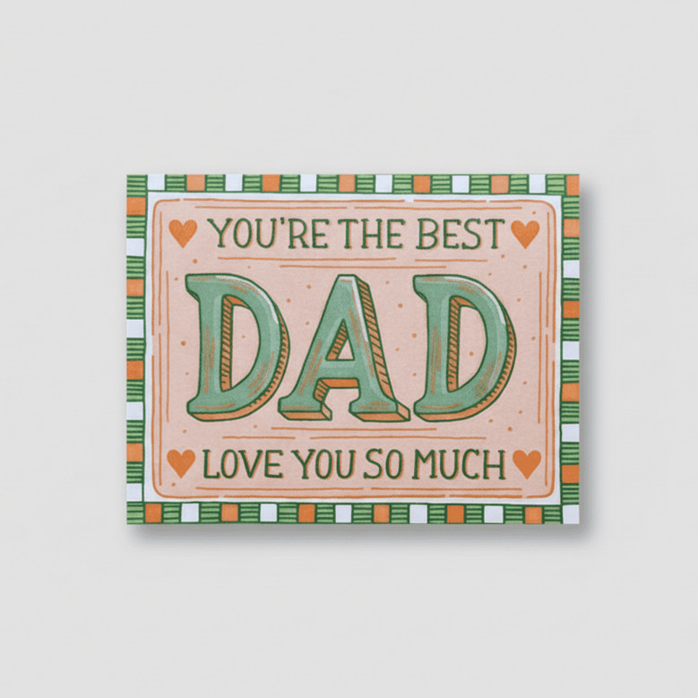 Best Dad Ever - Elegant Letterpress Father's Day Greeting Card