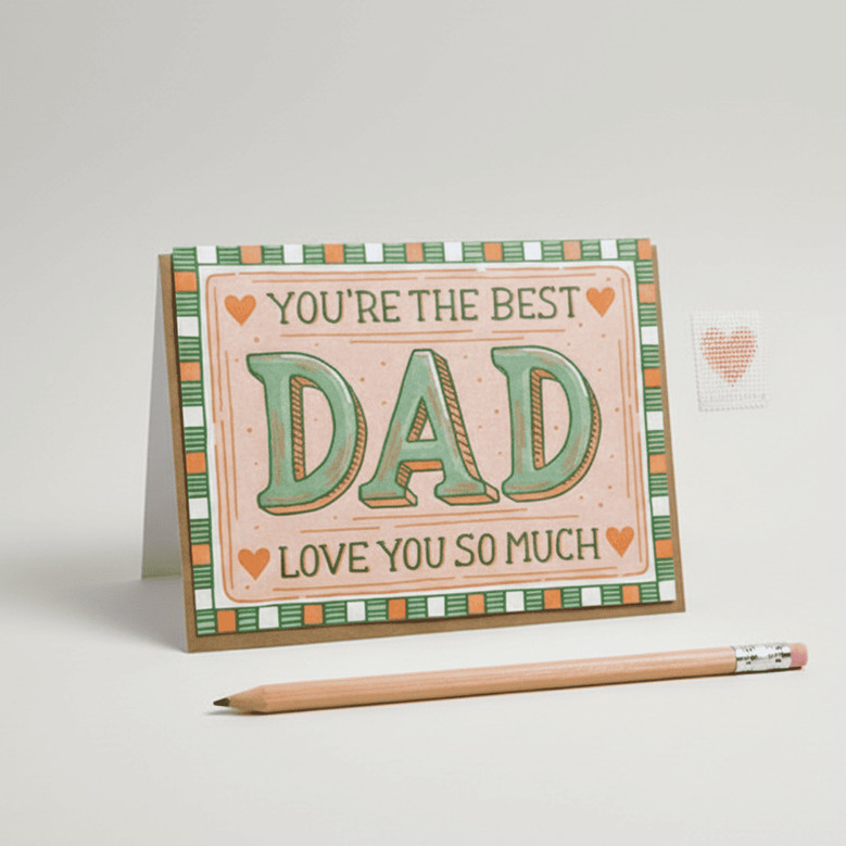 Best Dad Ever - Elegant Letterpress Father's Day Greeting Card