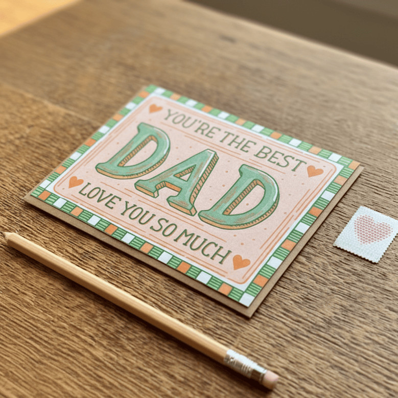 Best Dad Ever - Elegant Letterpress Father's Day Greeting Card