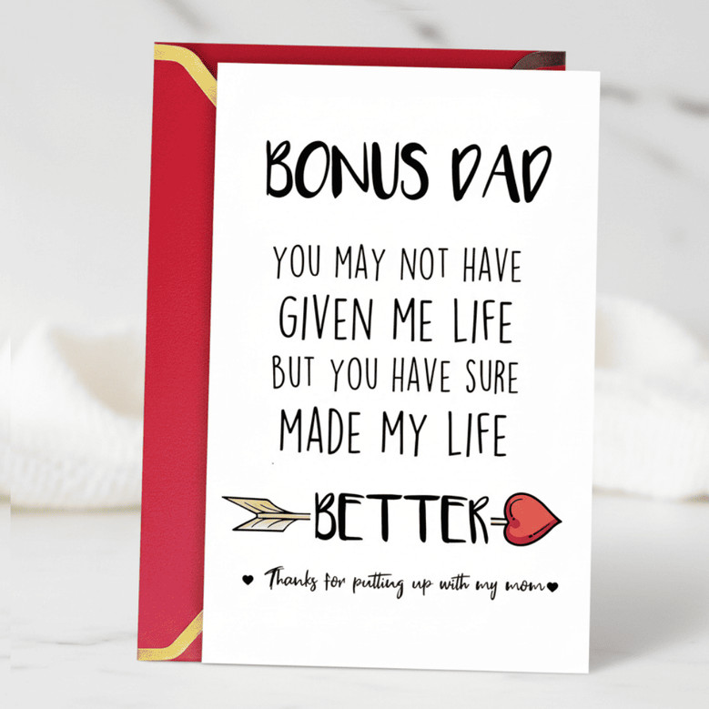 Bonus Dad Greeting Card - Thanks for Putting Up with Mom