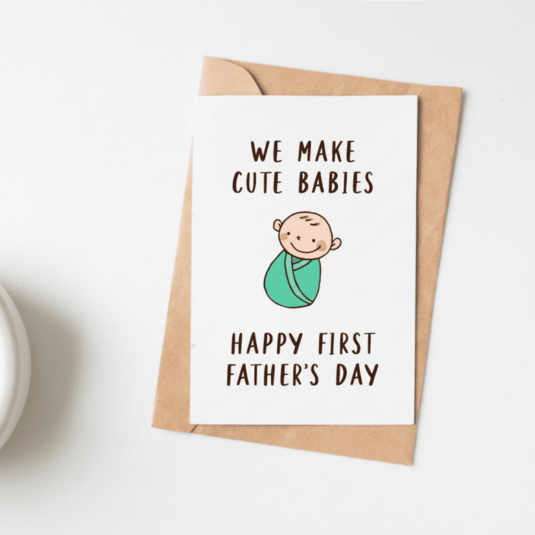 Celebrating His First Father's Day Greeting Card - New Dad Gift