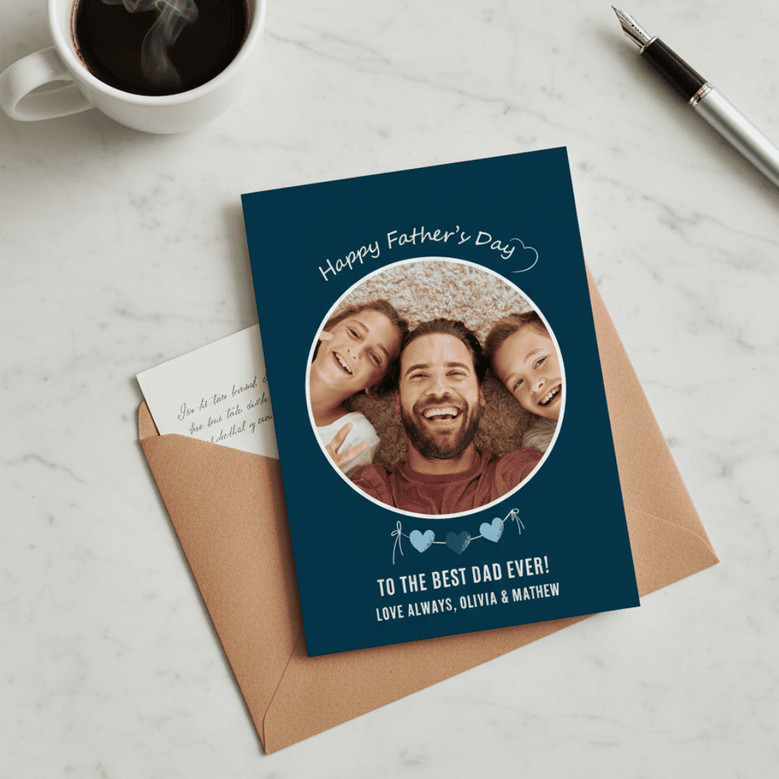 Create a Unique Photo Greeting Card for Dad with Your Message