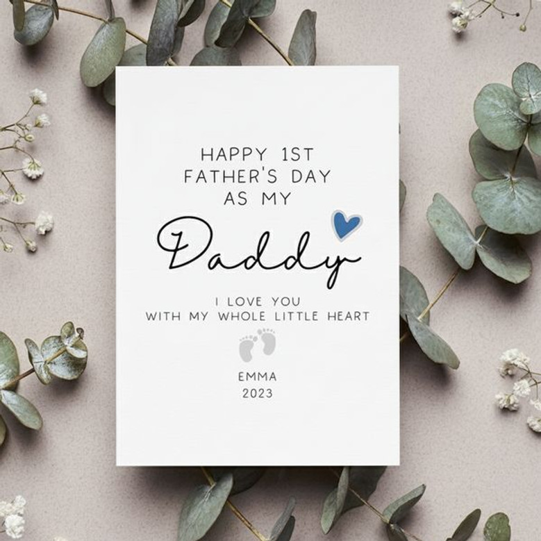 Heartfelt Custom 1st Father's Day Greeting Card from Baby Heartfelt Custom 1st Father's Day Greeting Card from Baby