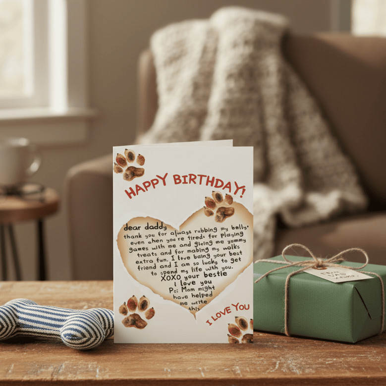 Heartfelt Dog Dad Birthday Greeting Card for the Best Pet Parent