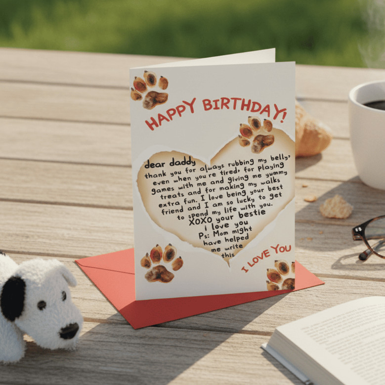 Heartfelt Dog Dad Birthday Greeting Card for the Best Pet Parent