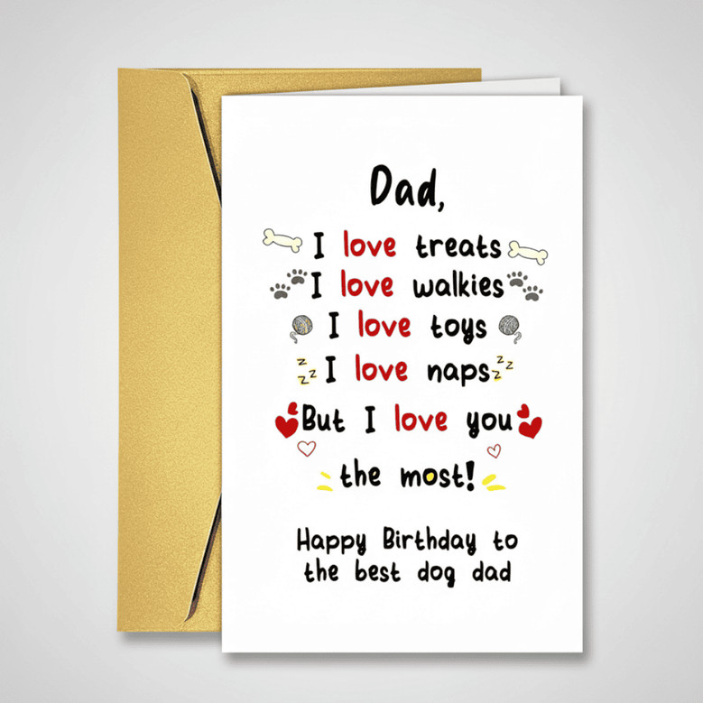 Heartfelt Paws - A Special Birthday Greeting Card for Every Dog Dad