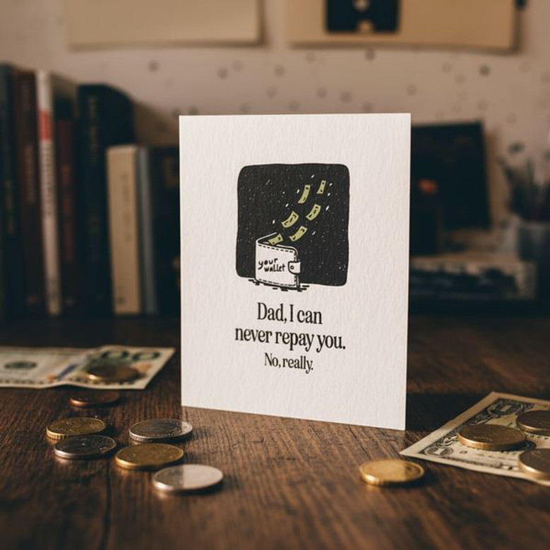Hilarious Lost Money Dad Greeting Card - Snarky Father's Day Gift